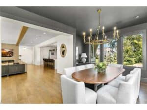 Streeter Built Dining Room, Large windows, off the living room and dining room at Lakeview Avenue Deephaven