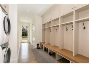 Streeter built mudroom, cubbies, woodflooring, washer & dryer