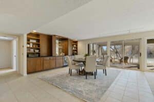 Built-in wet bar in lower level entertainment room