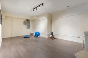 Exercise room in lower level